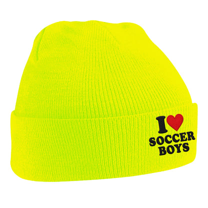 I Love Soccer Boys Beanie Hat