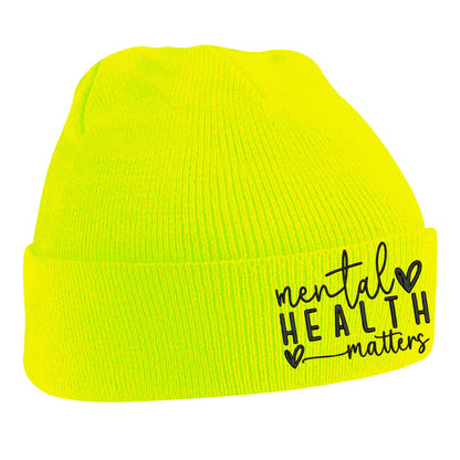 Yellow Mental Health Beanie Hat