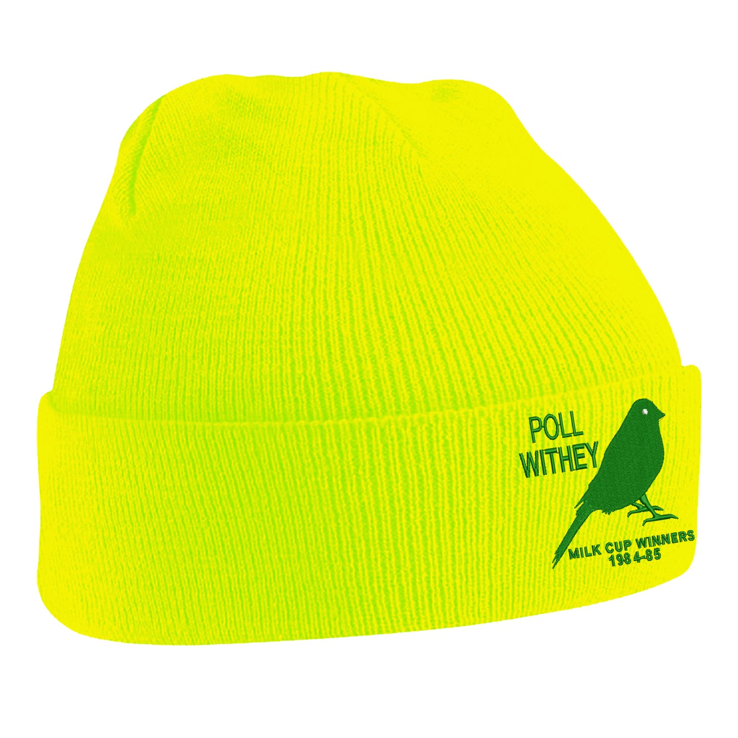 Retro Norwich Milk Cup Winners 1984-85 Embroidered Beanie Hat