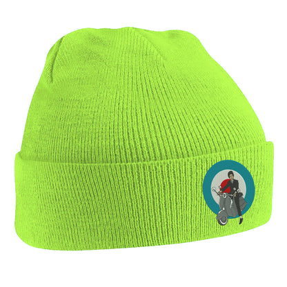 Retro MOD Scooter Embroidered Beanie Hat