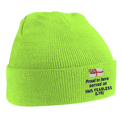 Proud to Have Served on HMS Fearless (L10) Beanie Hat