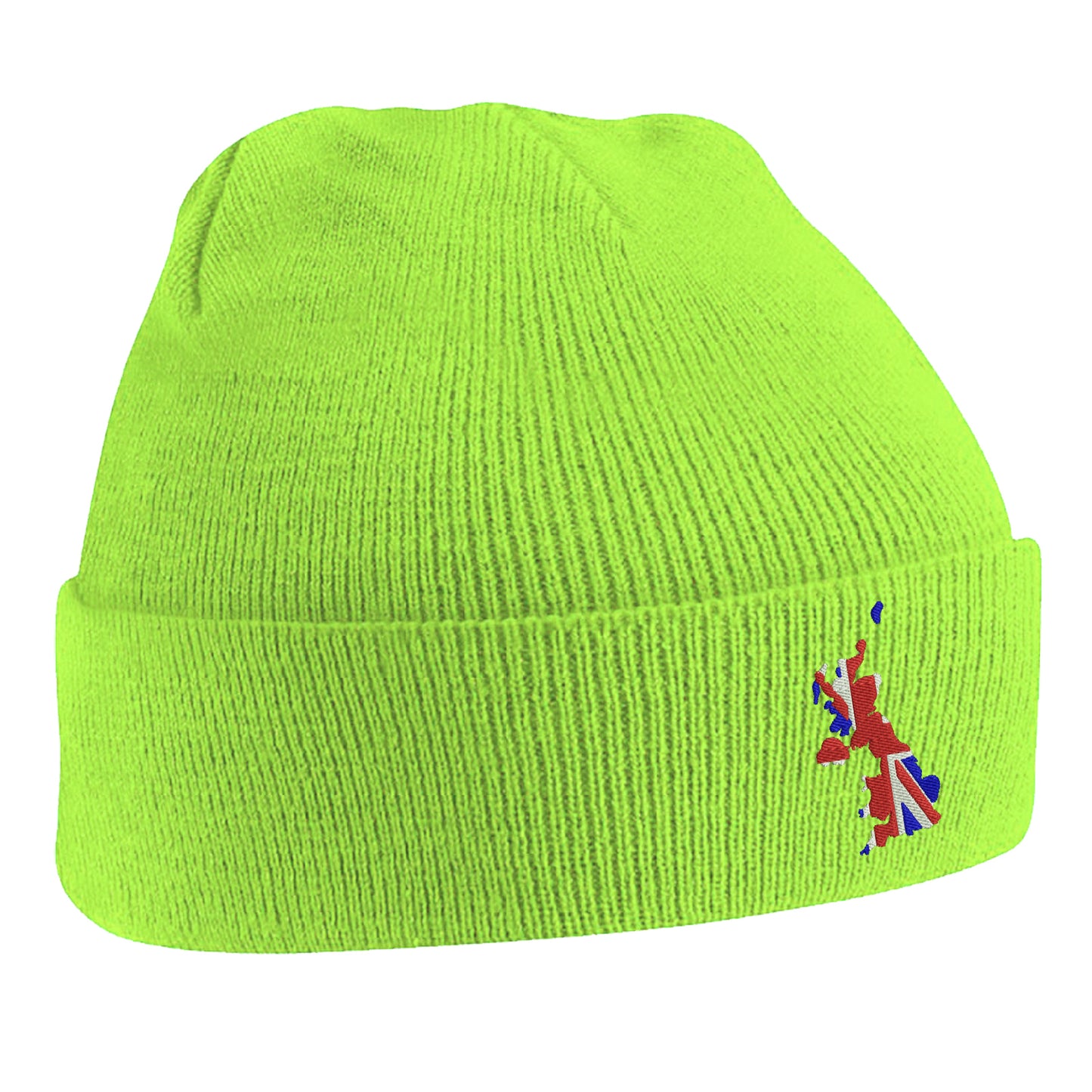United Kingdom Flag Map Embroidered Beanie Hat
