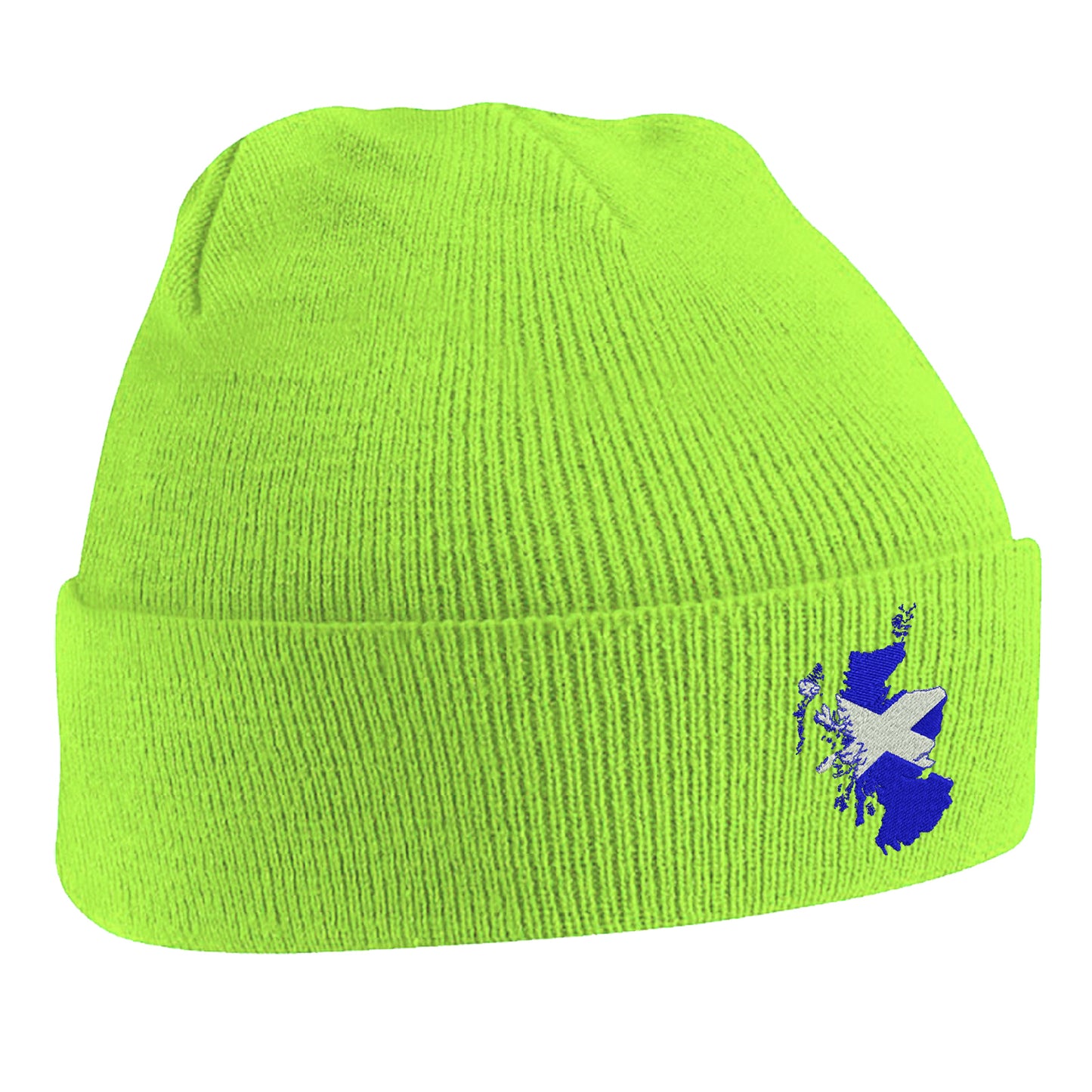 Scotland Flag Map Embroidered Beanie Hat