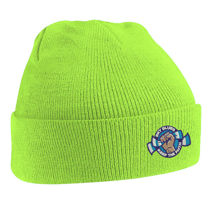 Sky Blues Keep The Faith Embroidered Beanie Hat