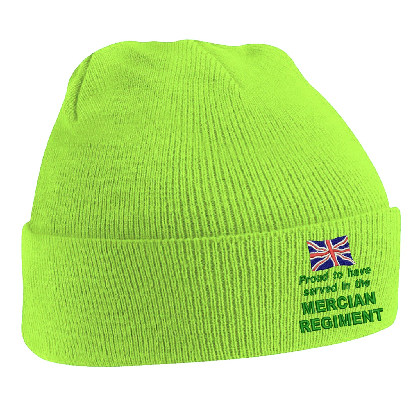 Proud to Have Served in The Mercian Regiment Embroidered Beanie Hat