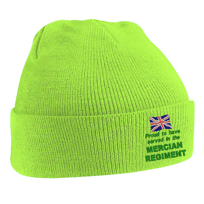 Proud to Have Served in The Mercian Regiment Embroidered Beanie Hat