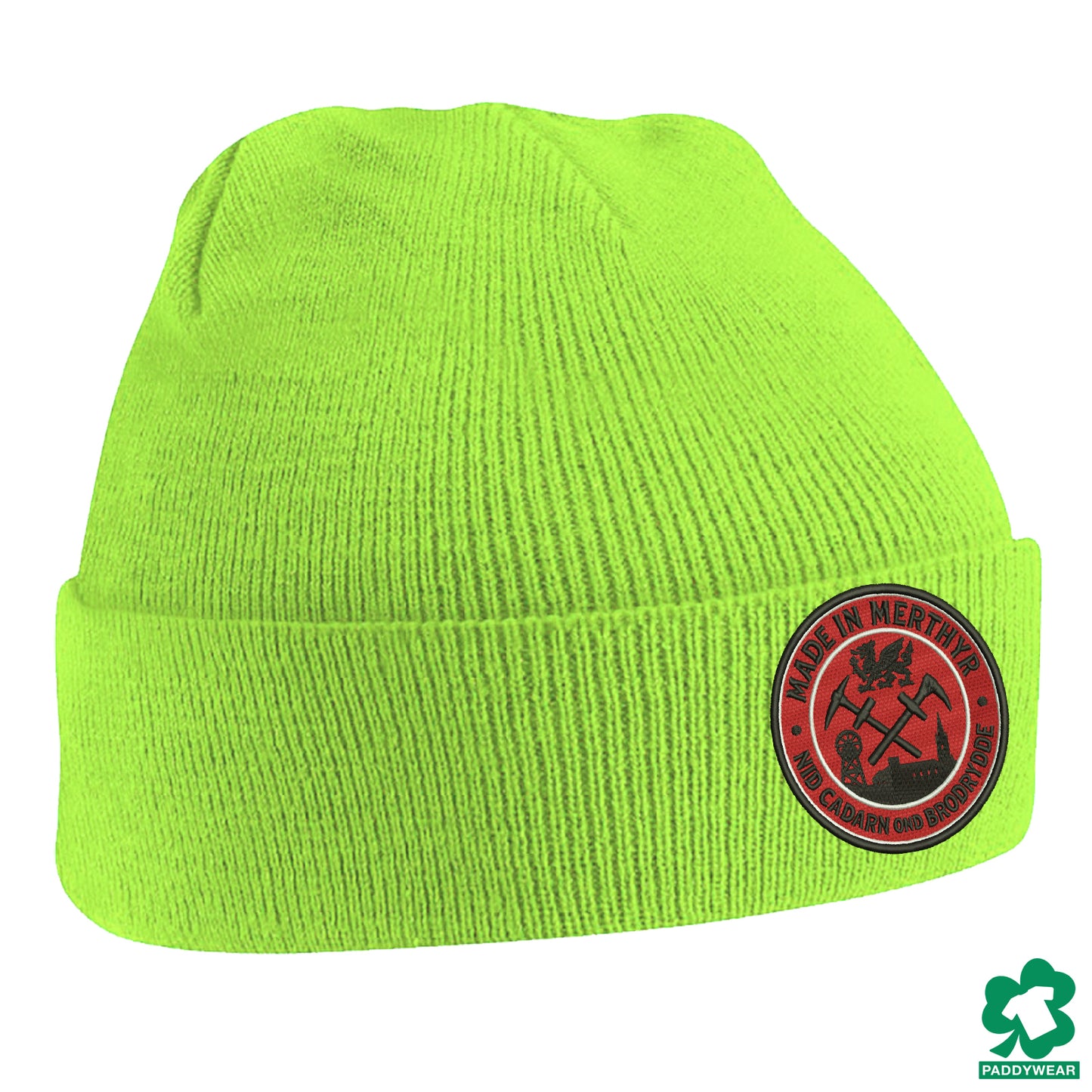 Merthyr Nid Cadern Ond Brodyrdde Embroidered Beanie Hat