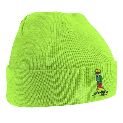 Retro Eclipse Embroidered Beanie Hat