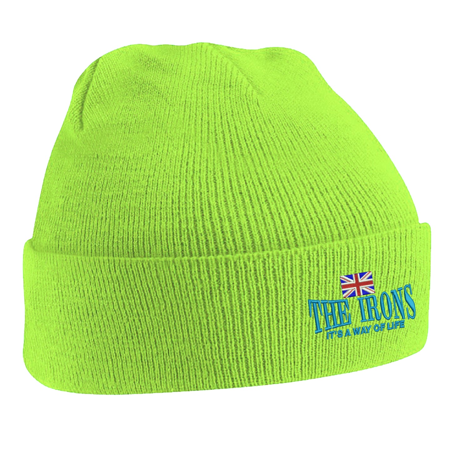 The Irons It's Way of Life Union Jack Embroidered Beanie Hat