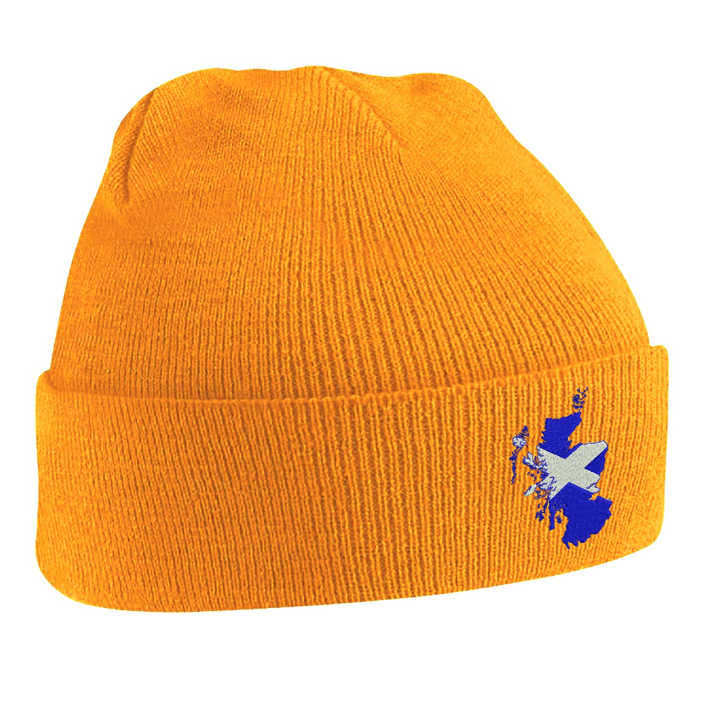 Scotland Flag Map Embroidered Beanie Hat