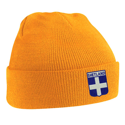 Shetland Flag of Scotland Shield Beanie Hat