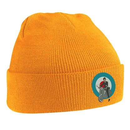Retro MOD Scooter Embroidered Beanie Hat