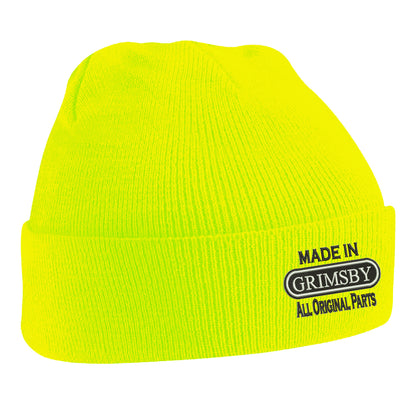 Made in Grimsby All Original Parts Embroidered Beanie Hat