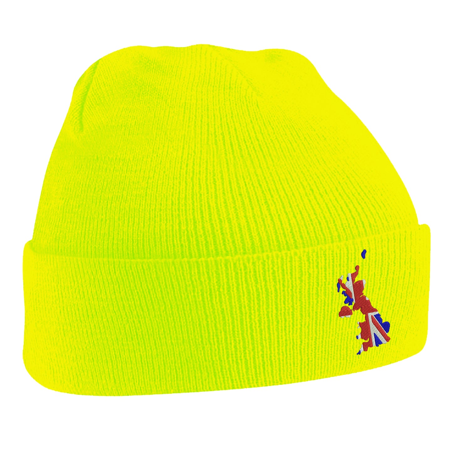 United Kingdom Flag Map Embroidered Beanie Hat