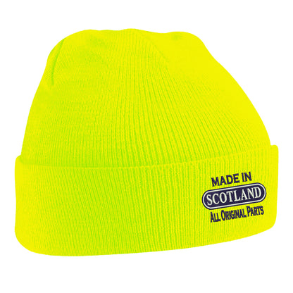 Made in Scotland All Original Parts Embroidered Beanie Hat