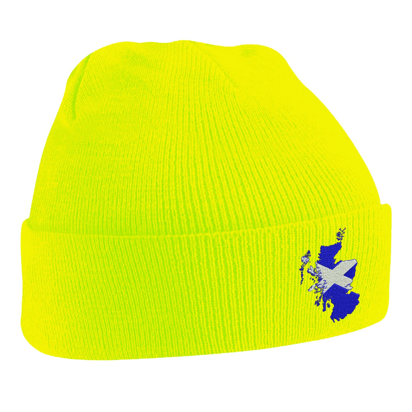 Scotland Flag Map Embroidered Beanie Hat