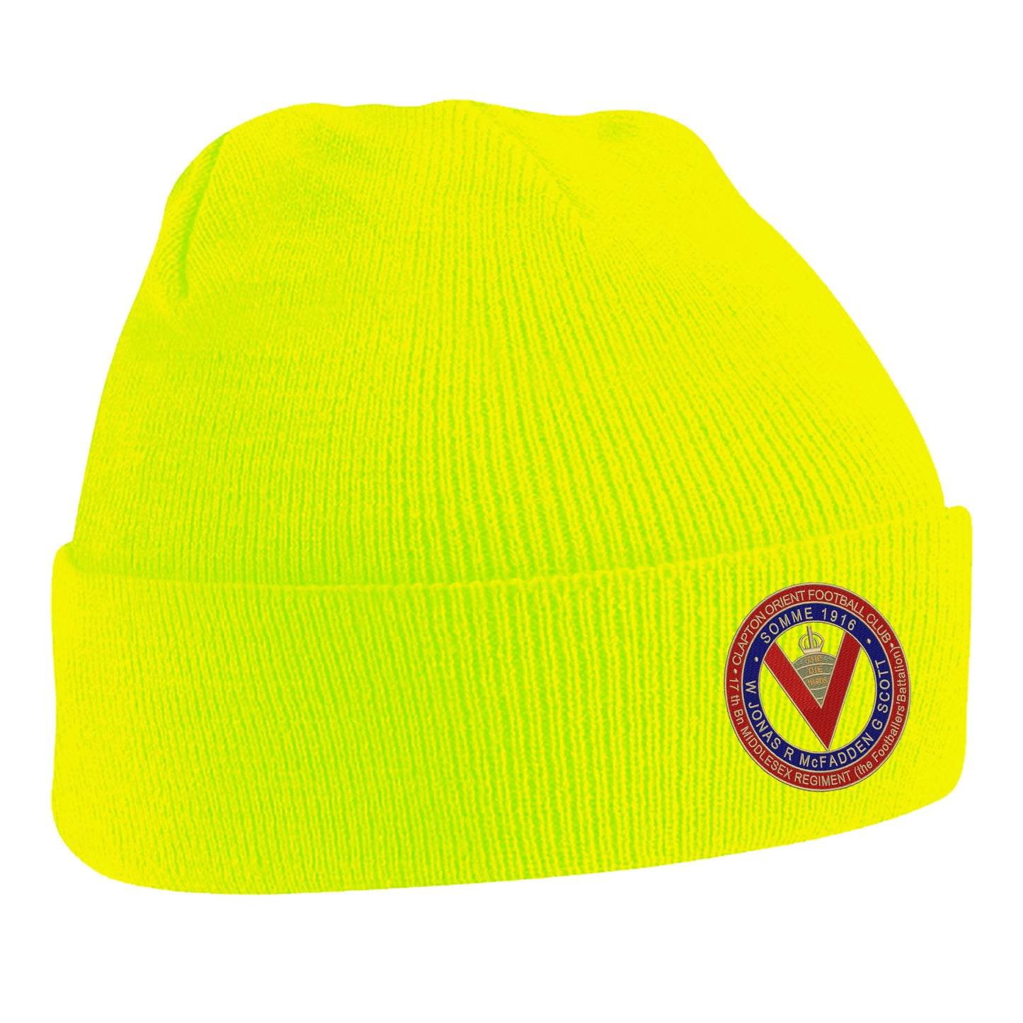 Retro Clapton Orient Somme Memorial Embroidered Beanie Hat