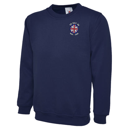 VE Day 80 1945-2025 Embroidered Classic Sweatshirt