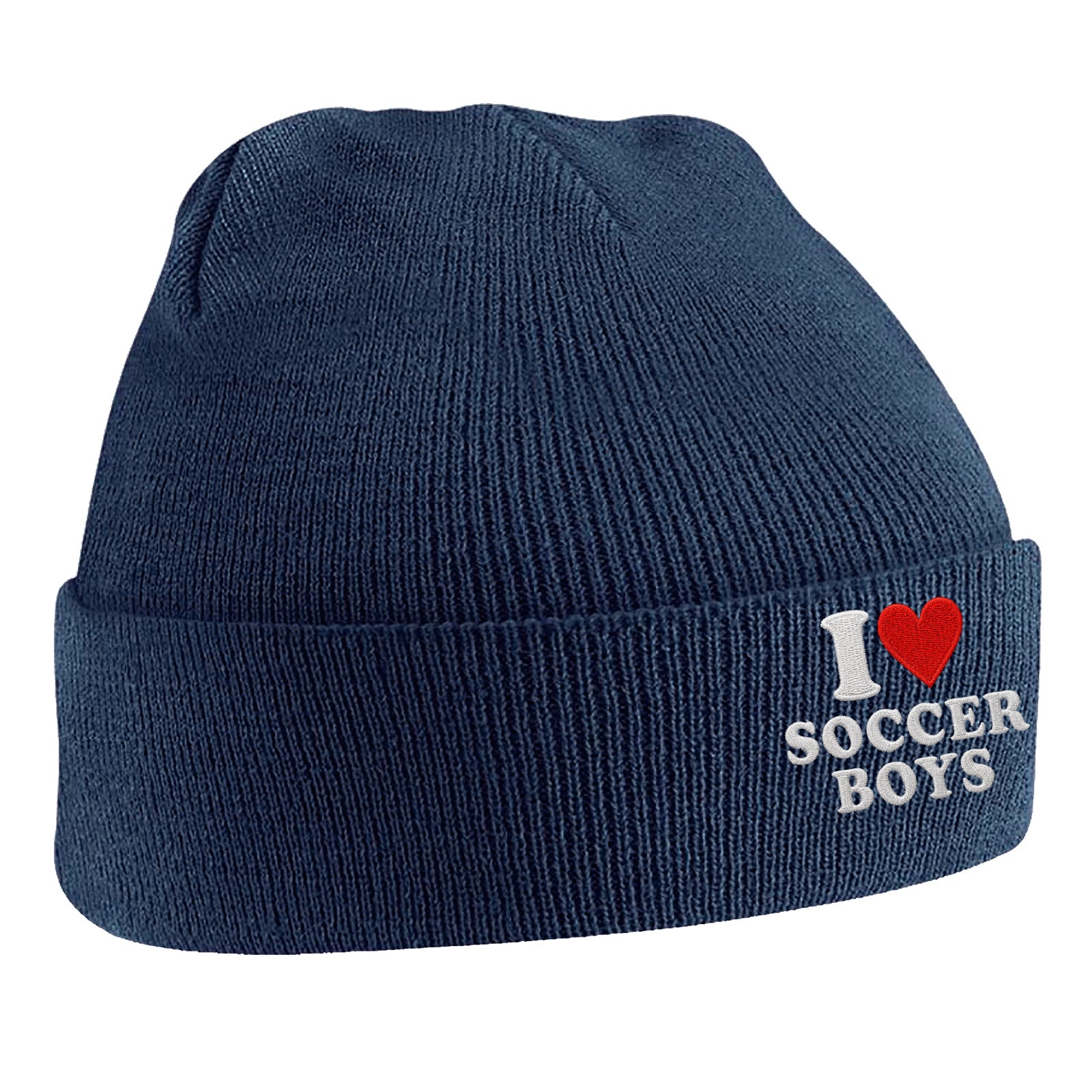 I Love Soccer Boys Beanie Hat