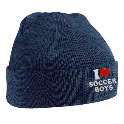 I Love Soccer Boys Beanie Hat