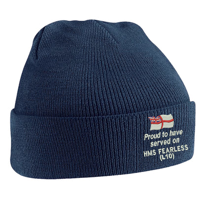 Proud to Have Served on HMS Fearless (L10) Beanie Hat