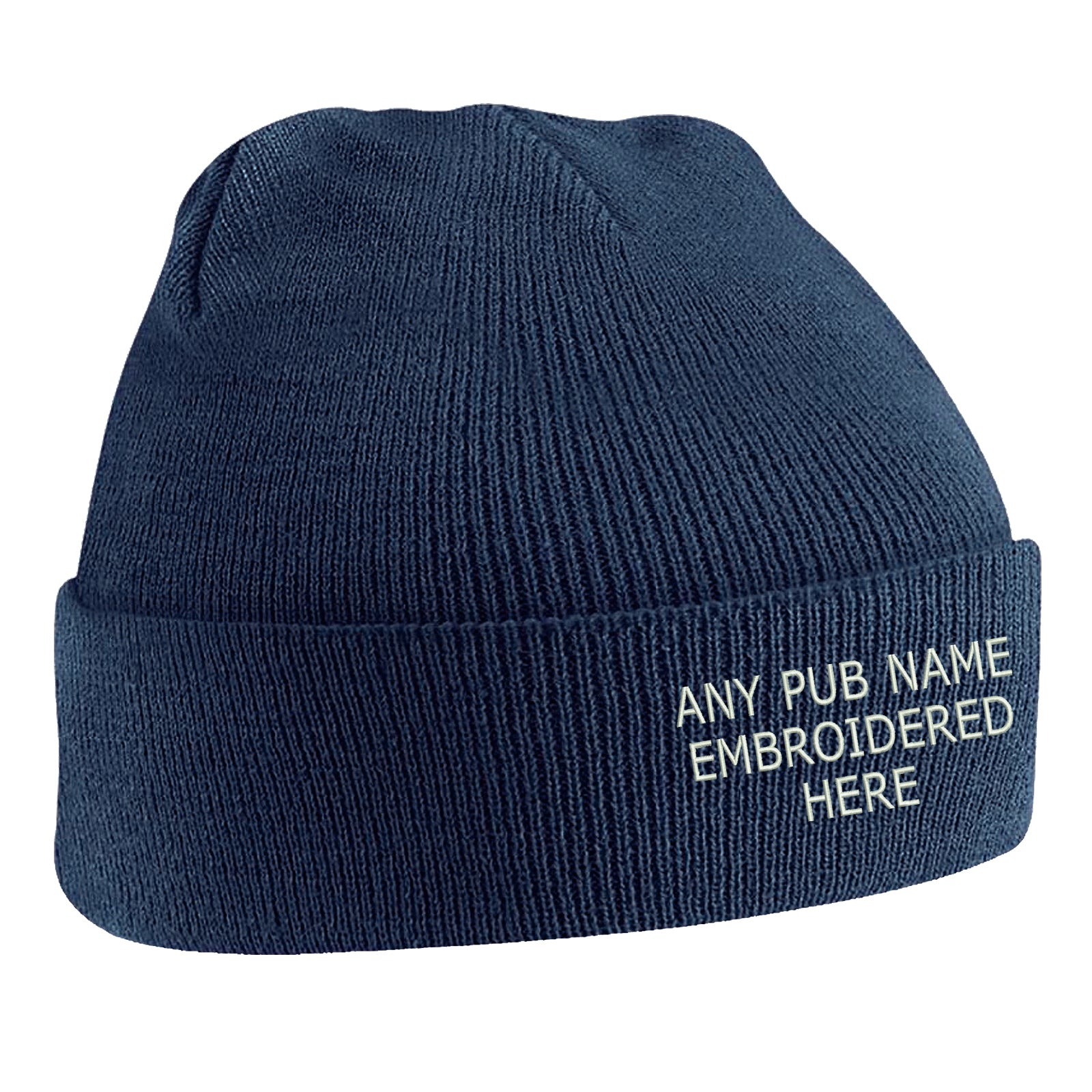 Personalised Embroidered Pub Beanie Hat