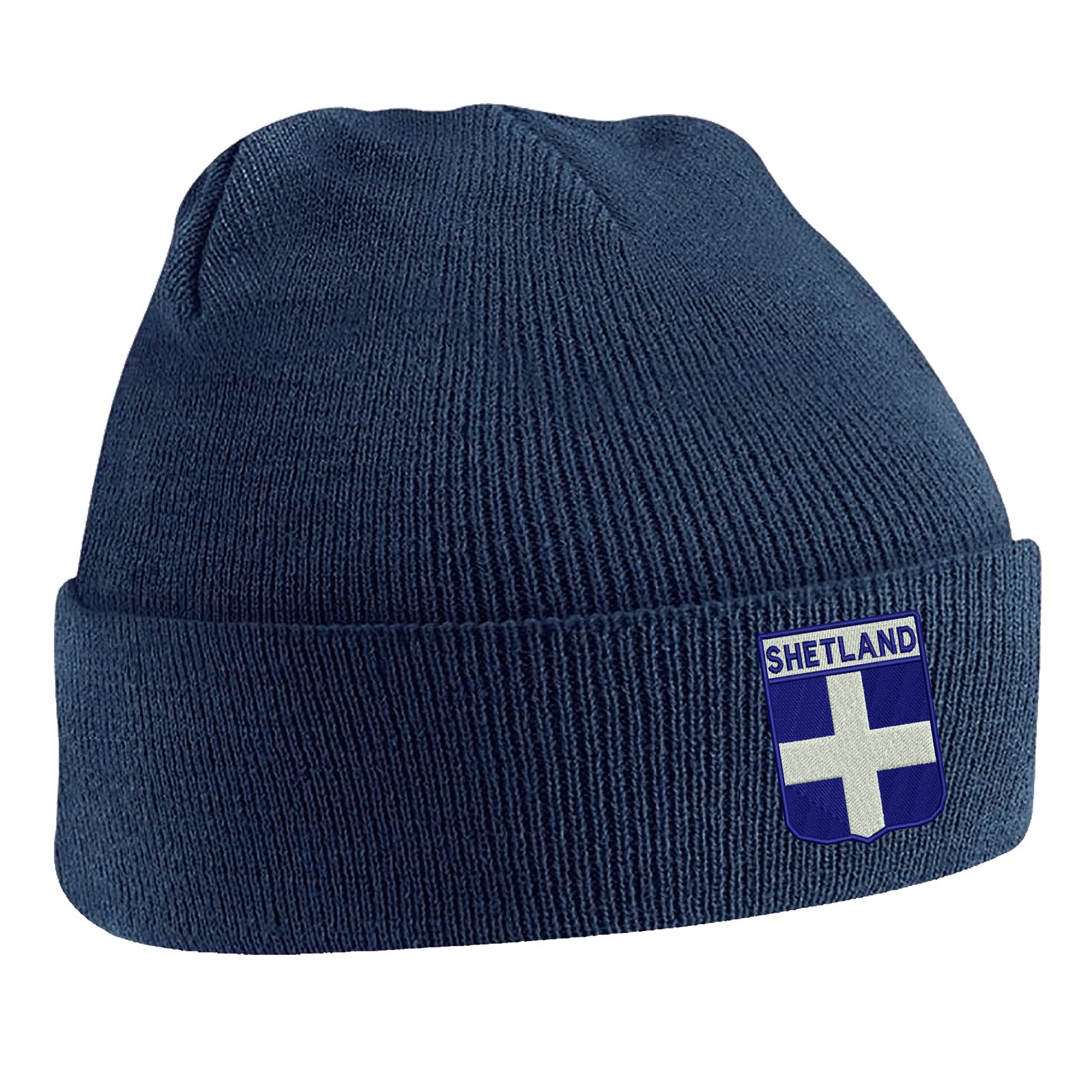 Shetland Flag of Scotland Shield Beanie Hat