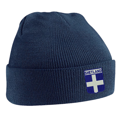 Shetland Flag of Scotland Shield Beanie Hat