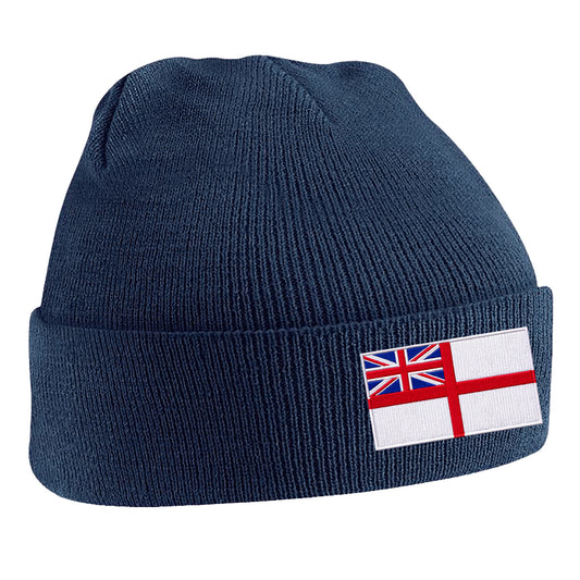 Royal Navy White Ensign Flag Beanie Hat