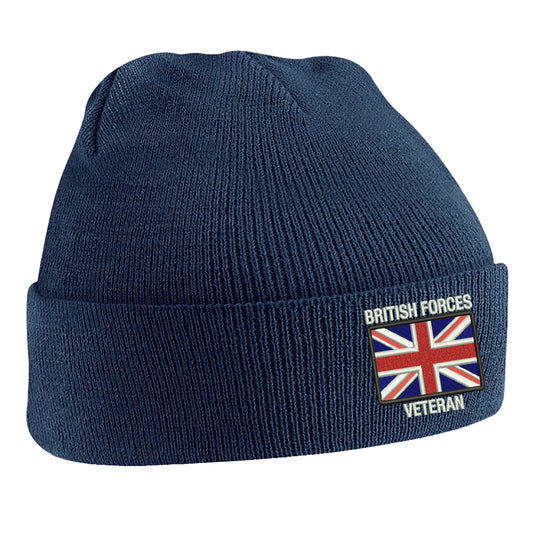 British Forces Veteran Embroidered Beanie Hat