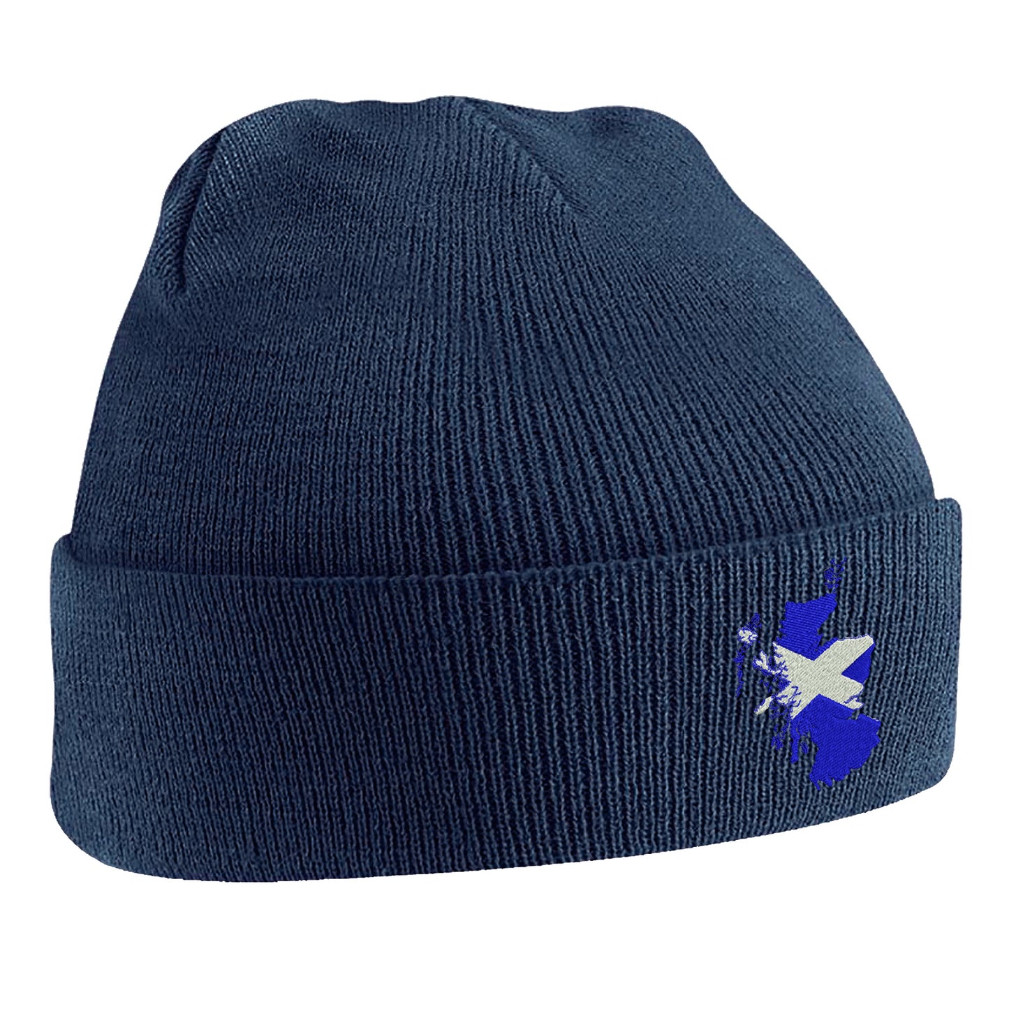Scotland Flag Map Embroidered Beanie Hat