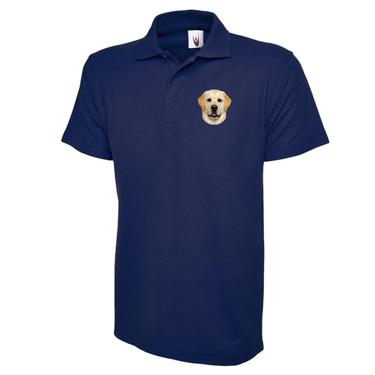 Yellow Labrador Dog Face Polo Shirt