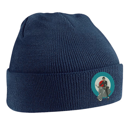 Retro MOD Scooter Embroidered Beanie Hat
