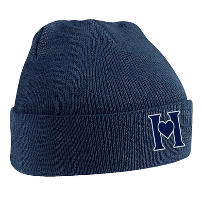 Retro Old School Hearts Football Beanie Hat