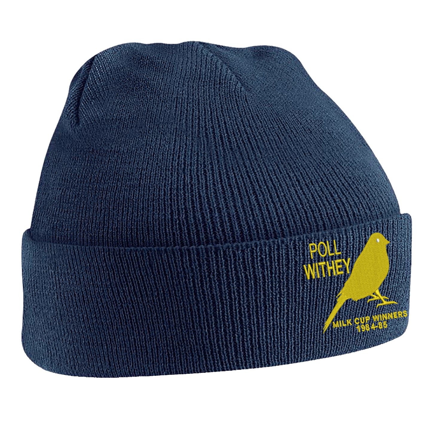 Retro Norwich Milk Cup Winners 1984-85 Embroidered Beanie Hat
