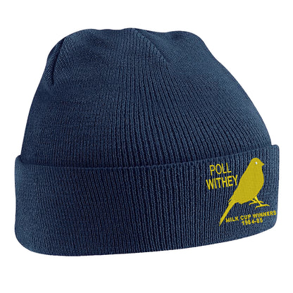 Retro Norwich Milk Cup Winners 1984-85 Embroidered Beanie Hat
