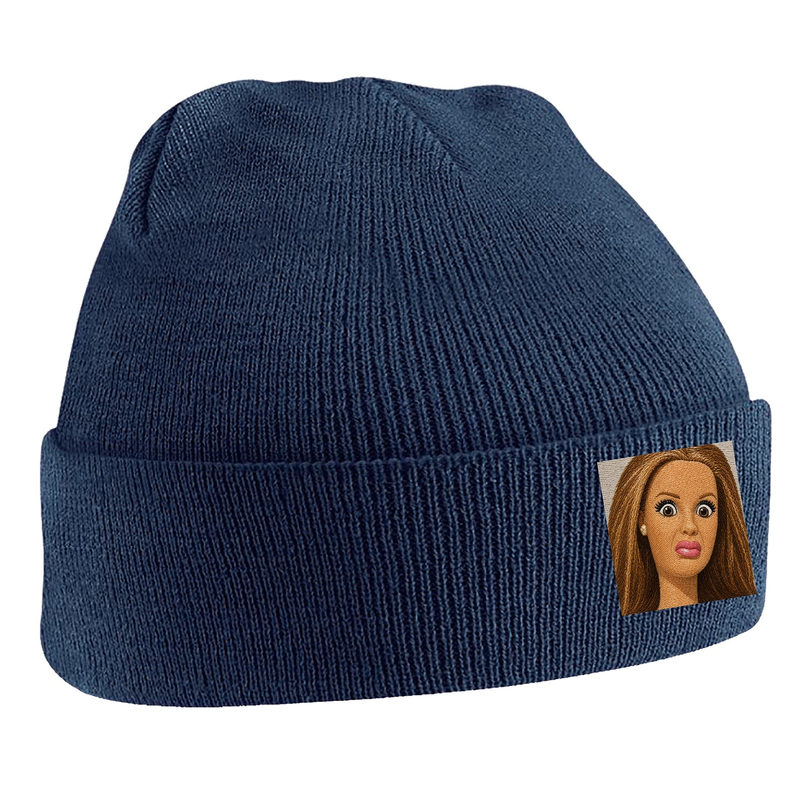 Funny Distressed Doll Face Meme Beanie Hat 