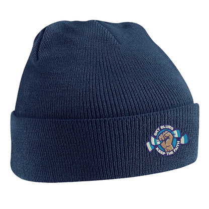 Sky Blues Keep The Faith Embroidered Beanie Hat