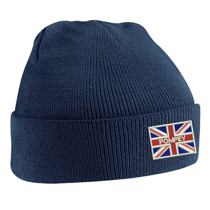 Pompey Coloured Union Jack Beanie Hat