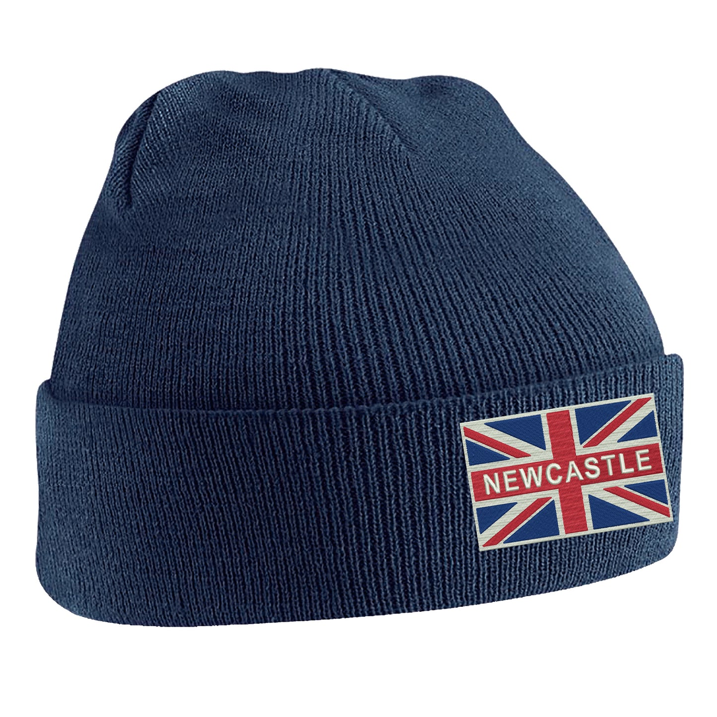 Newcastle Coloured Union Jack Flag Embroidered Beanie Hat