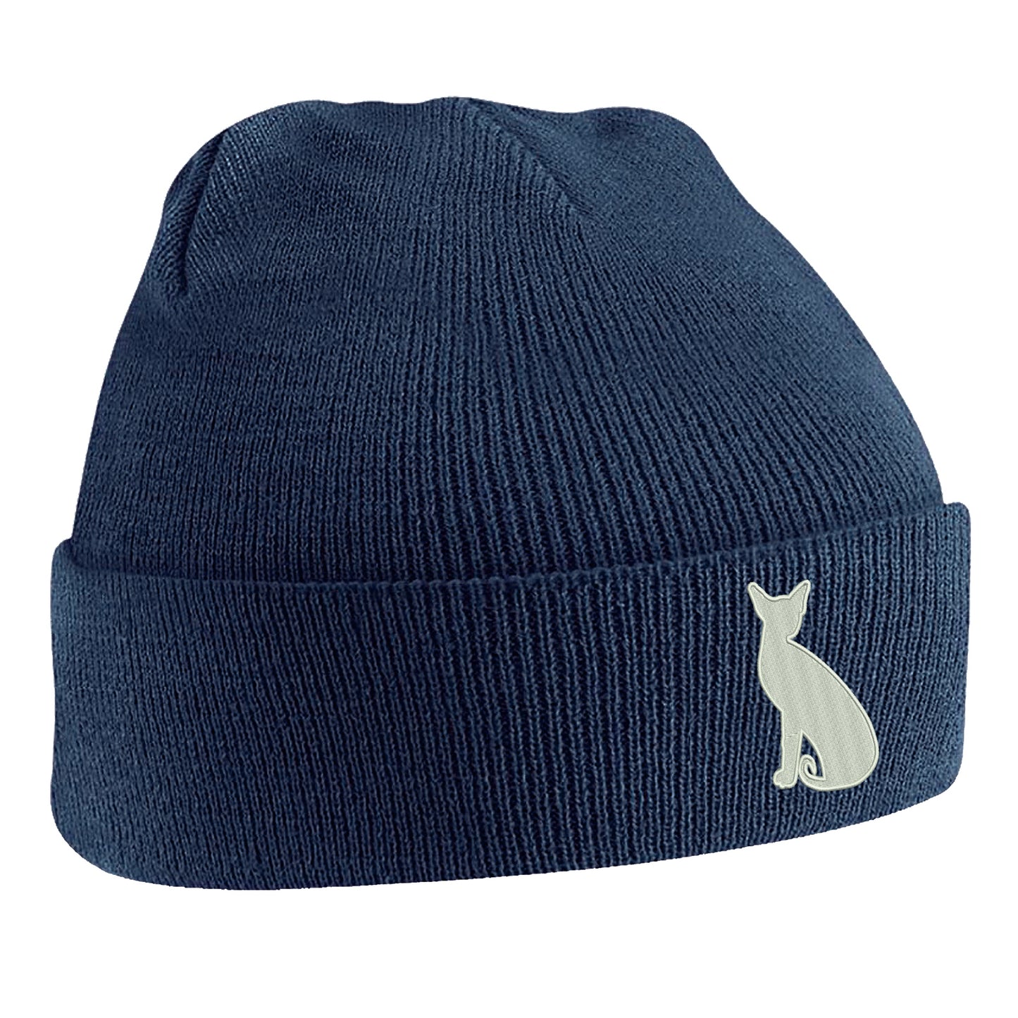 Siamese Cat Embroidered Beanie Hat