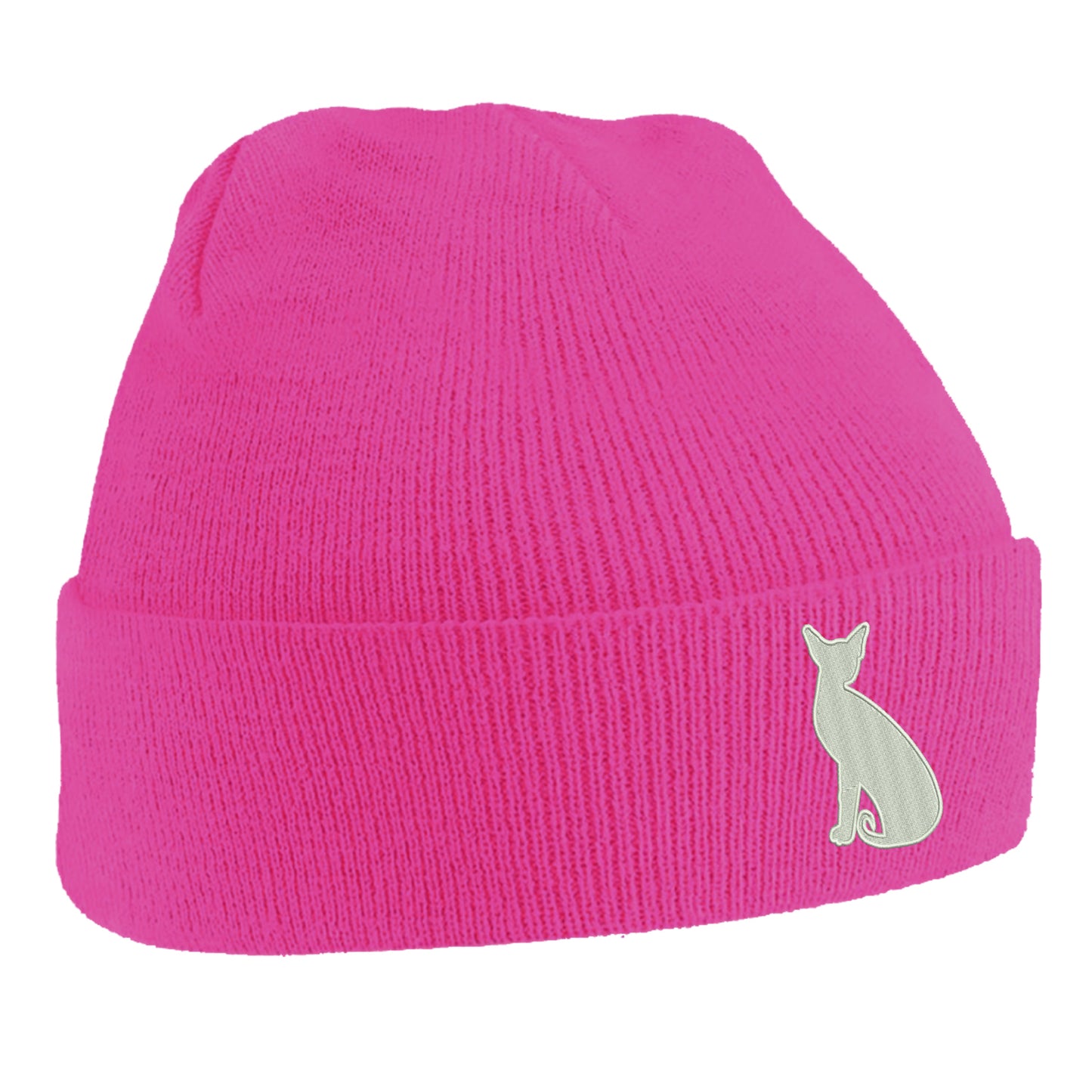 Siamese Cat Embroidered Beanie Hat