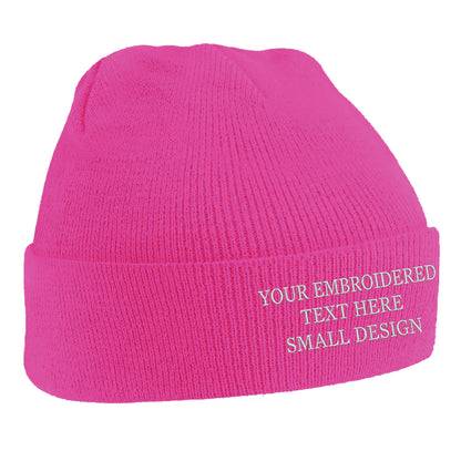 Personalised Custom Small Text Beanie Hat