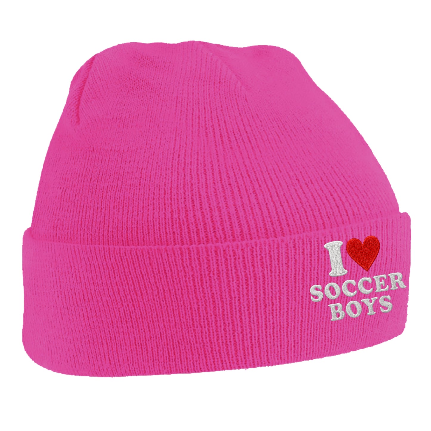 I Love Soccer Boys Beanie Hat