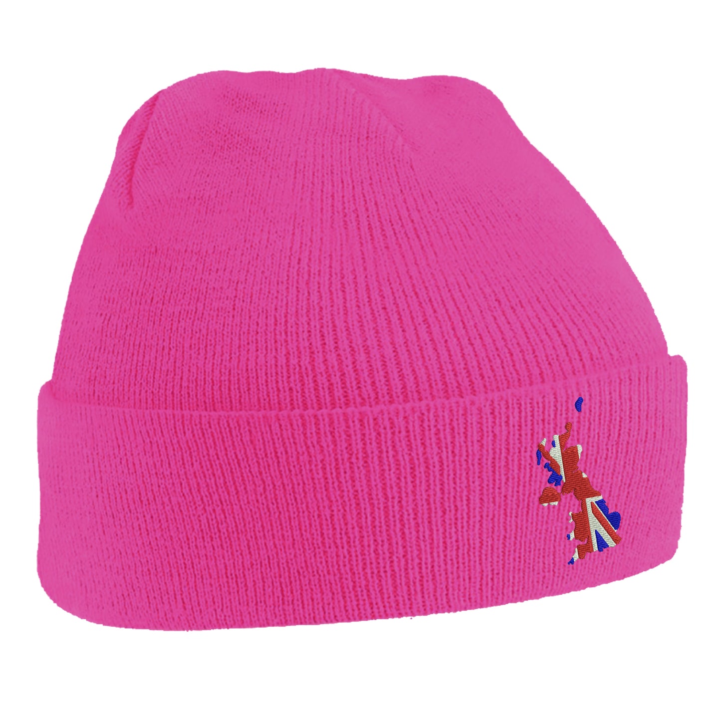 United Kingdom Flag Map Embroidered Beanie Hat
