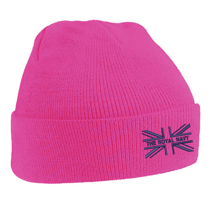 The Royal Navy Union Jack Embroidered Beanie Hat