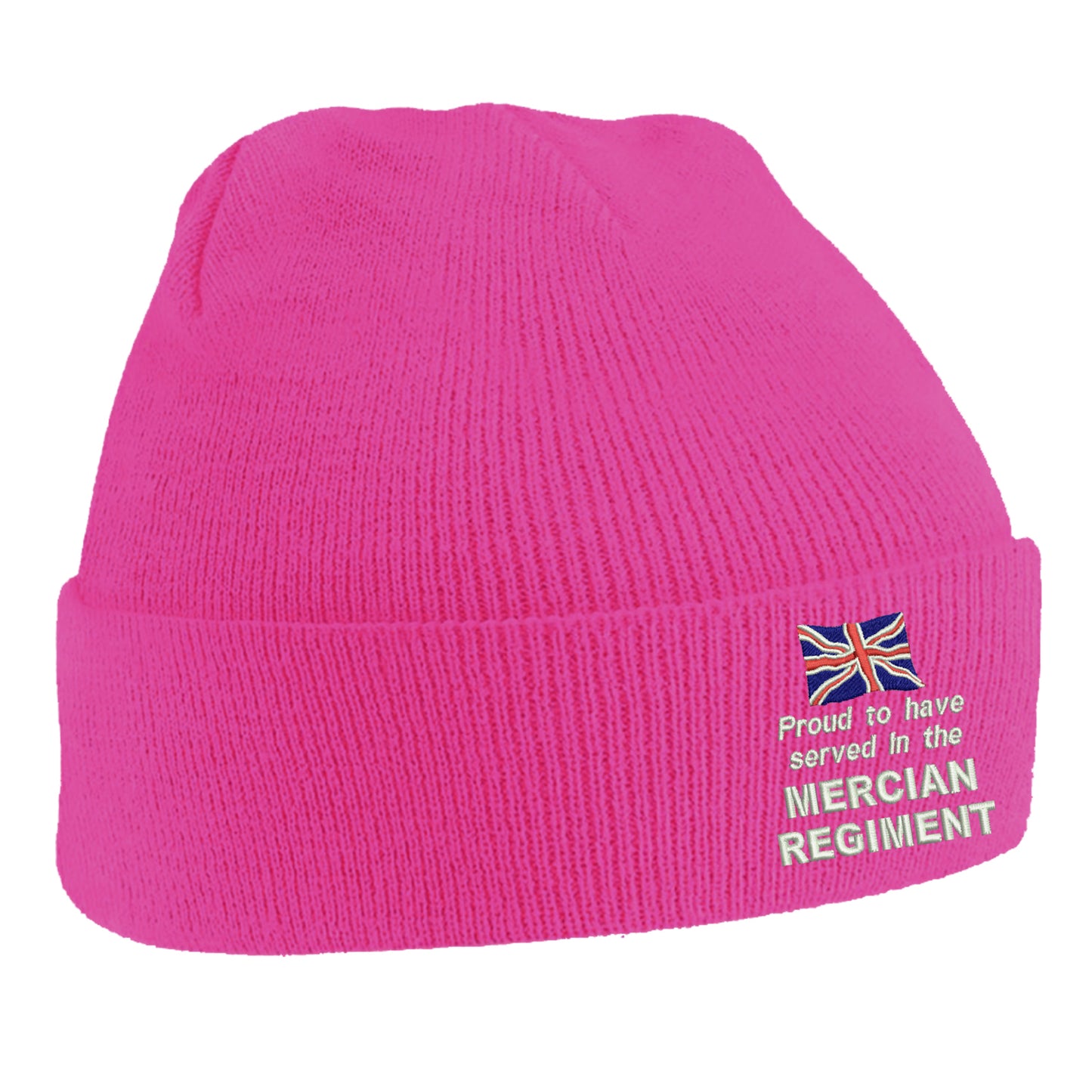 Proud to Have Served in The Mercian Regiment Embroidered Beanie Hat