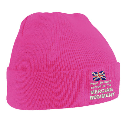 Proud to Have Served in The Mercian Regiment Embroidered Beanie Hat