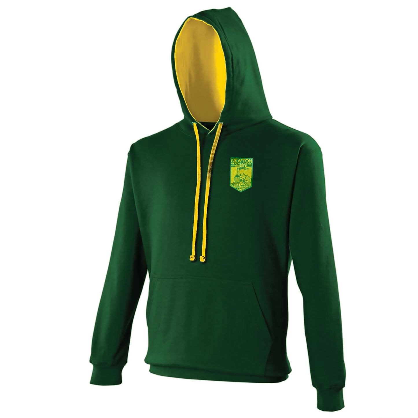 Retro Newton Heath LYR Embroidered Contrast Hoodie