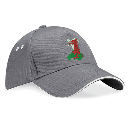 Wales Flag Map Baseball Cap